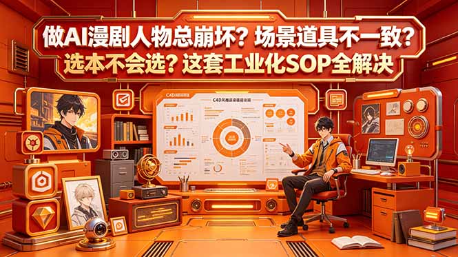 做AI漫剧人物总崩坏？场景道具不一致？选本不会选？这套工业化SOP全解决 (更新-baizmi