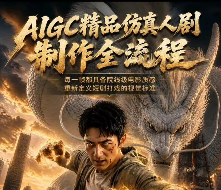AIGC精品仿真人剧豢龙人全流程制作解析2026，国风仿真人创作+打斗剧情+人设编排，一站式AI短剧入门-baizmi
