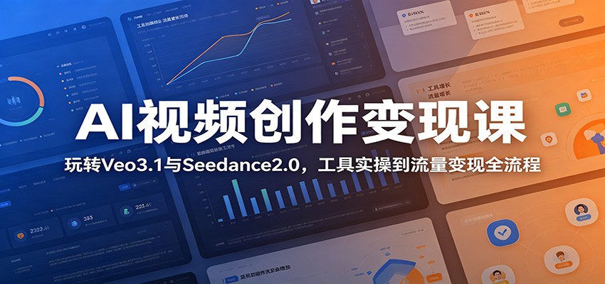 AI视频创作变现课：玩转Veo3.1与Seedance2.0，工具实操到流量变现全流程-baizmi