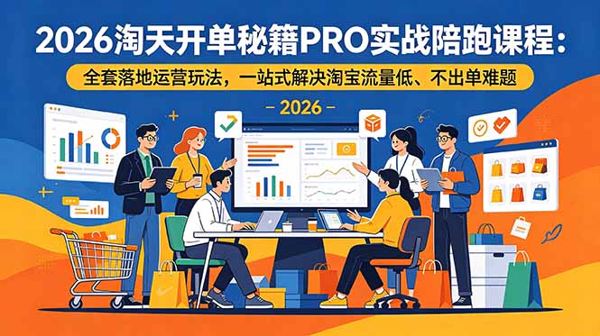 2026淘天开单秘籍PRO实战陪跑课程：全套落地运营玩法，一站式解决淘宝流量低、不出单难题-baizmi