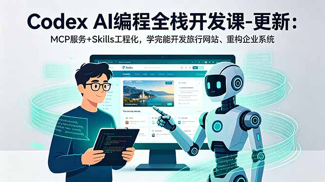Codex AI编程全栈开发课-更新：MCP服务+Skills工程化，学完能开发旅行网站、重构企业系统-baizmi