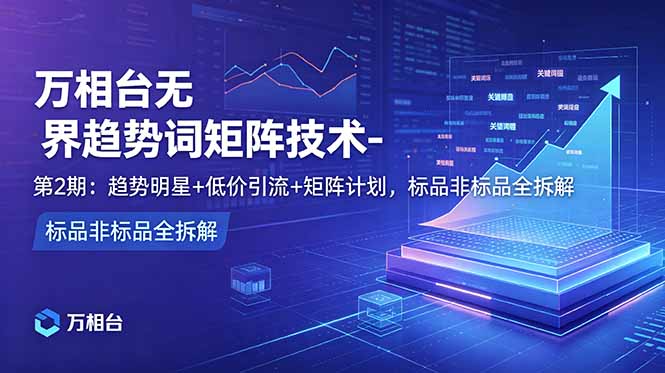 万相台无界趋势词矩阵技术-第2期：趋势明星+低价引流+矩阵计划，标品非标品全拆解-baizmi