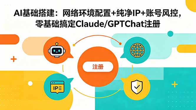 AI基础搭建：网络环境配置+纯净IP+账号风控，零基础搞定Claude/GPTChat注册-baizmi