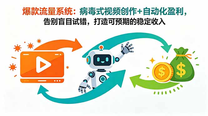 爆款流量系统：病毒式视频创作+自动化盈利，告别盲目试错，打造可预期的稳定收入-baizmi