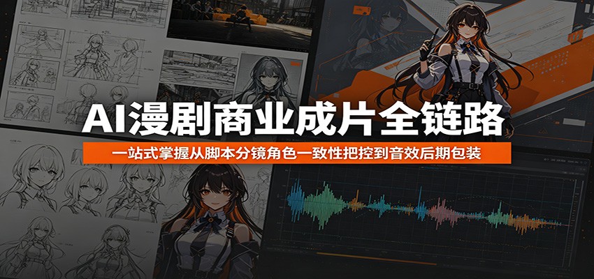 AI漫剧商业成片全链路：一站式掌握从脚本分镜角色一致性把控到音效后期包装-baizmi