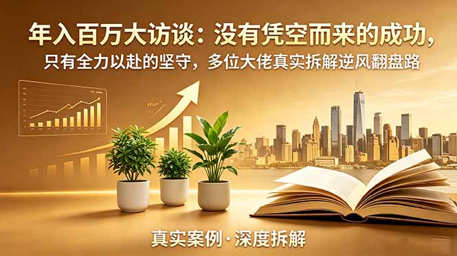 年入百万大访谈-更新：没有凭空而来的成功，只有全力以赴的坚守，多位大佬真实拆解逆风翻盘路-baizmi
