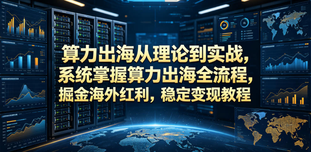 算力出海从理论到实战，系统掌握算力出海全流程，掘金海外红利，稳定变现教程-baizmi