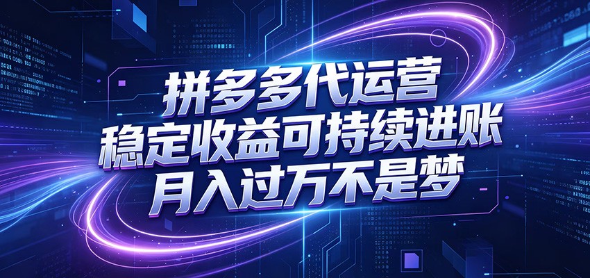 拼多多代运营，小白也能轻松月入过万，真实运营数据可查，全托管代运营-baizmi