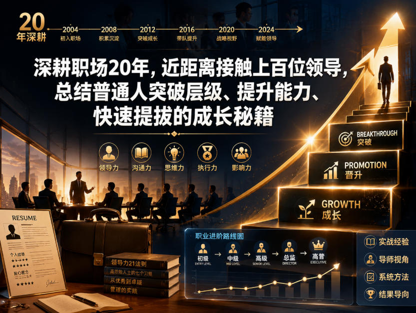 付费文章：深耕职场20年，近距离接触上百位领导，总结普通人突破层级、提升能力、快速提拔的成长秘籍(全网独家干货)-baizmi