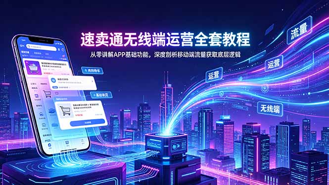 速卖通无线端运营全套教程，从零讲解APP基础功能，深度剖析移动端流量获取底层逻辑-baizmi