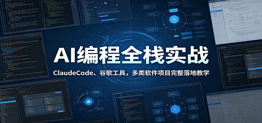 AI编程全栈实战：ClaudeCode、谷歌工具，多类软件项目完整落地教学-baizmi
