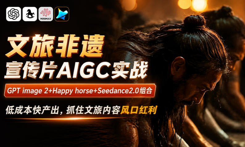 文旅非遗宣传片AIGC实战，GPT image 2+Happy horse+Seedance2.0组合，低成本快产出，抓住文旅内容风口红利-baizmi