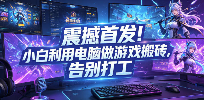 震撼首发！小白利用电脑做游戏搬砖，告别打工【揭秘】-baizmi