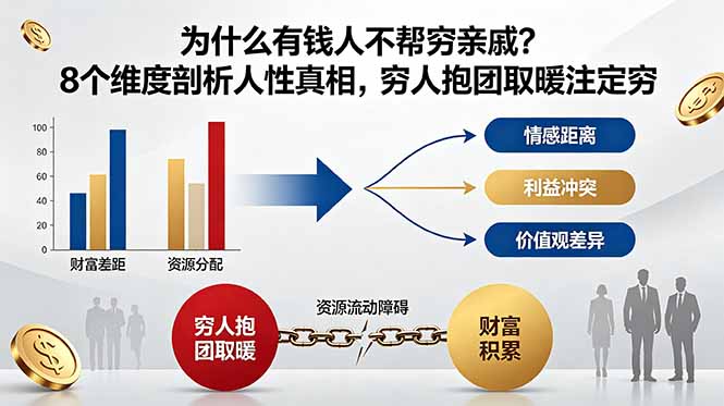 付费文章：为什么有钱人不帮穷亲戚？8个维度剖析人性真相，穷人抱团取暖注定穷-baizmi
