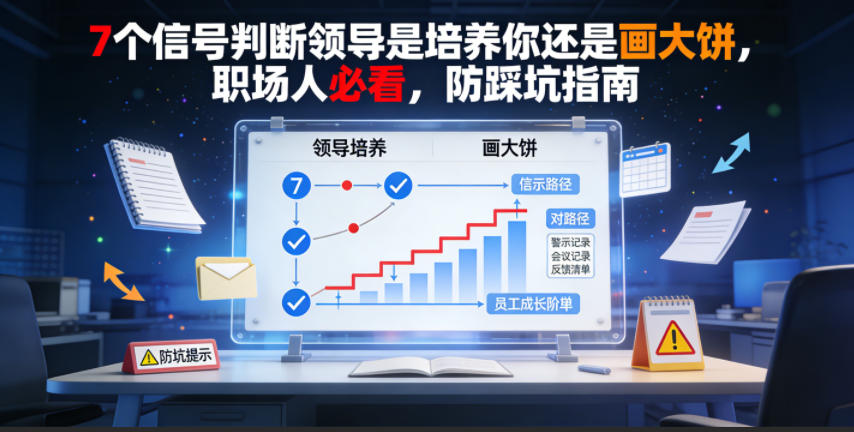 付费文章：7个信号判断领导是培养你还是画大饼，职场人必看，防踩坑指南-baizmi