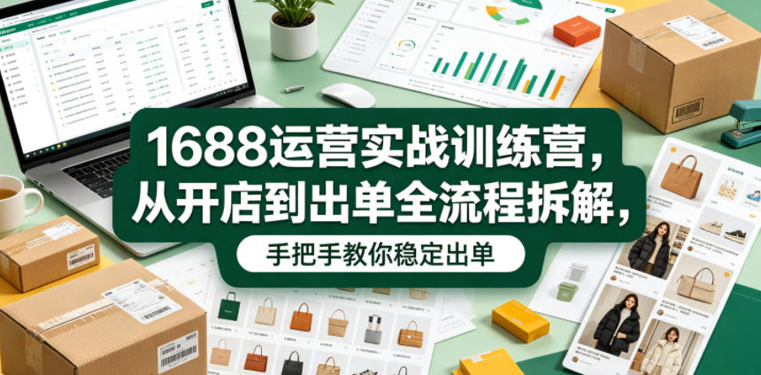 1688运营实战训练营，从开店到出单全流程拆解，手把手教你稳定出单(更新0620)-baizmi