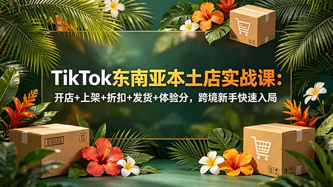 TikTok东南亚本土店实战课：开店+上架+折扣+发货+体验分，跨境新手快速入局-baizmi