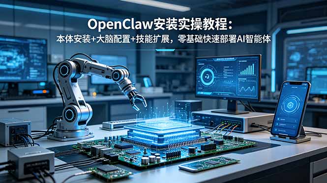 OpenClaw安装实操教程：本体安装+大脑配置+技能扩展，零基础快速部署AI智能体-baizmi
