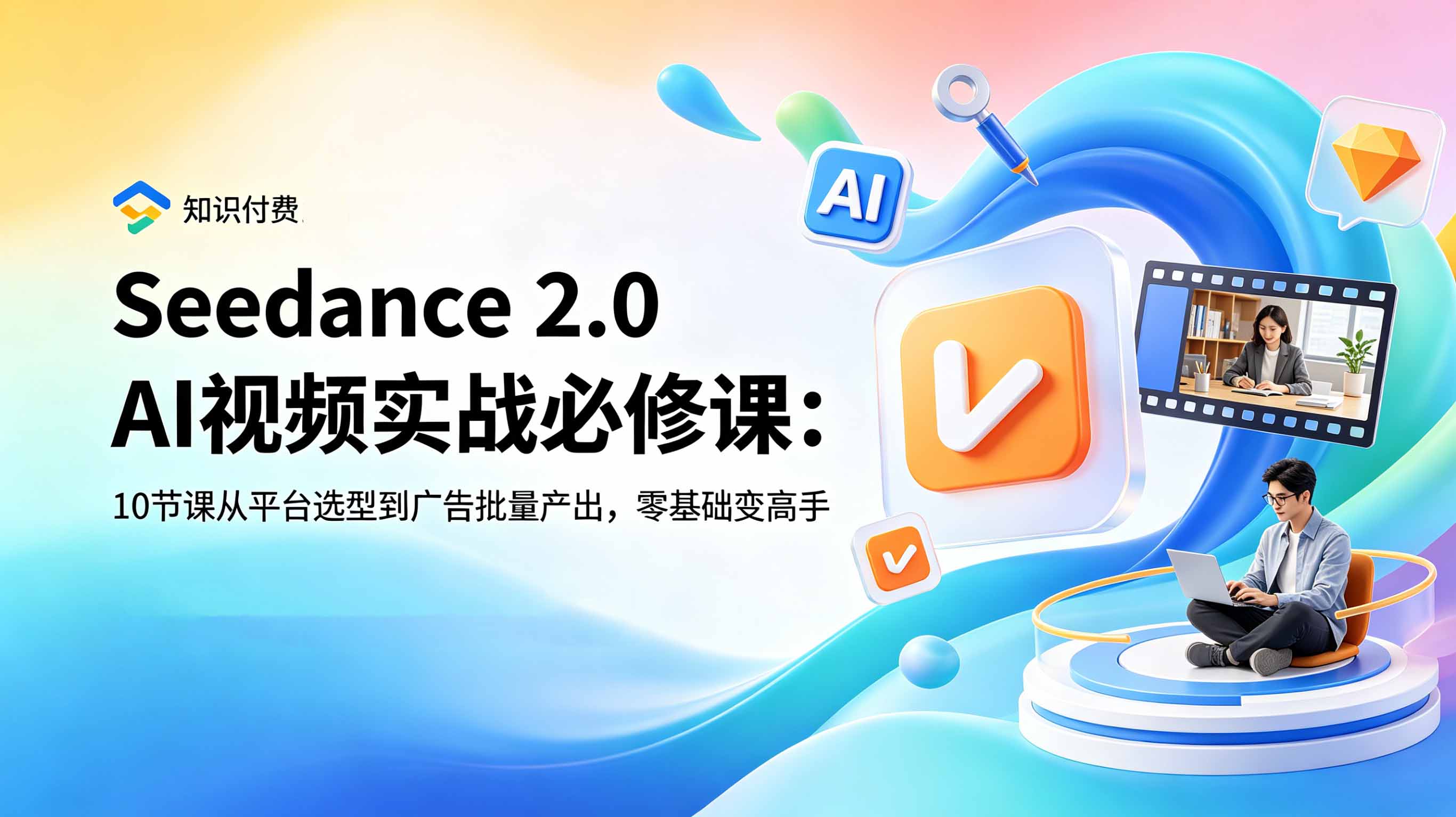 Seedance 2.0 AI视频实战必修课：10节课从平台选型到广告批量产出，零基础变高手-baizmi