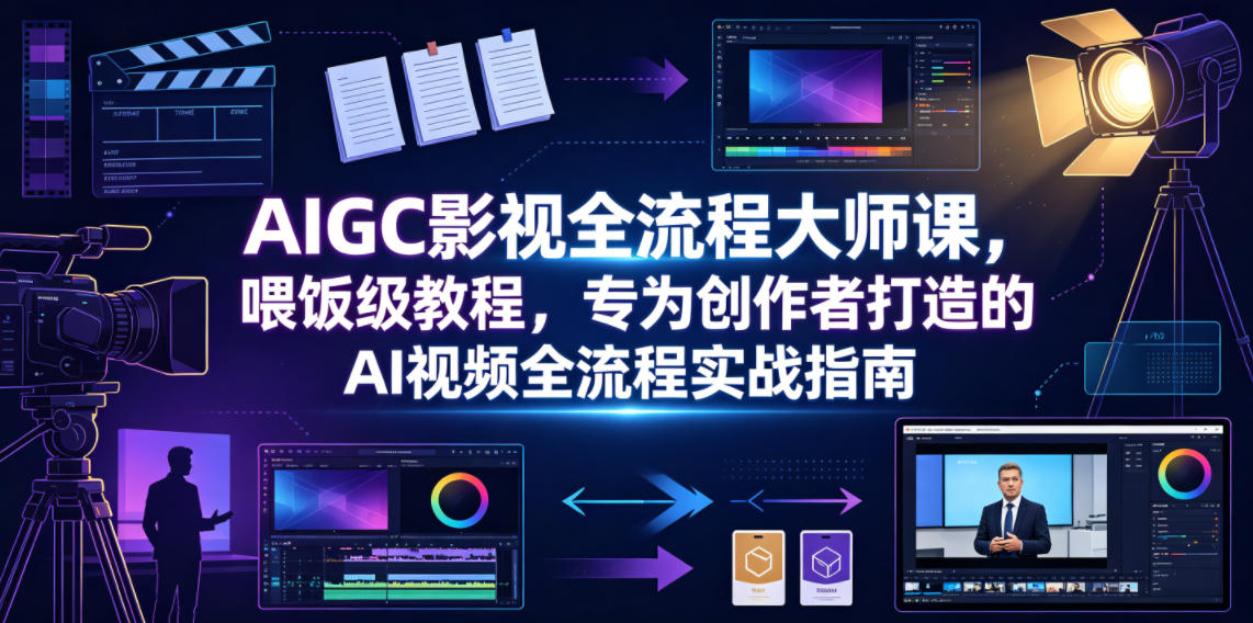 AIGC影视全流程大师课，喂饭级教程，专为创作者打造的AI视频全流程实战指南-baizmi