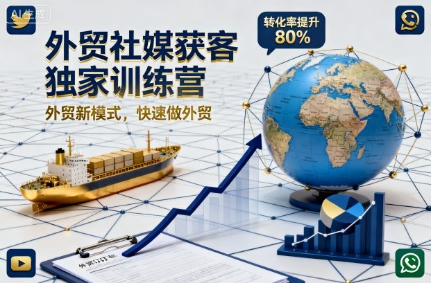 外贸社媒获客独家训练营，外贸新模式，快速做外贸(更新26年6月)-baizmi