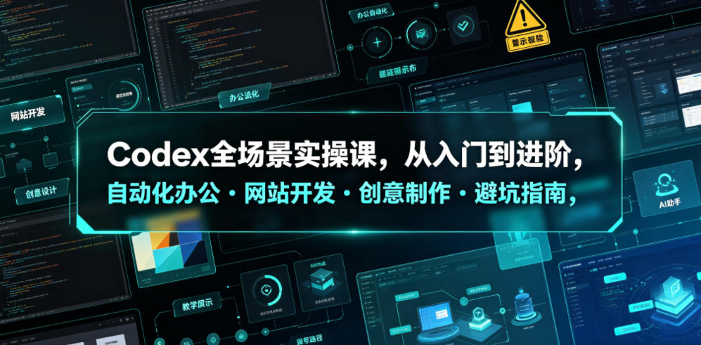 Codex全场景实操课，从入门到进阶，自动化办公・网站开发・创意制作・避坑指南，全流程教学-baizmi