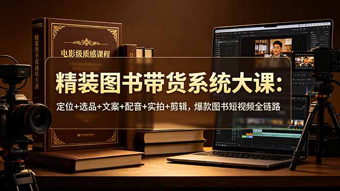 精装图书带货系统大课：定位+选品+文案+配音+实拍+剪辑，爆款图书短视频全链路-baizmi