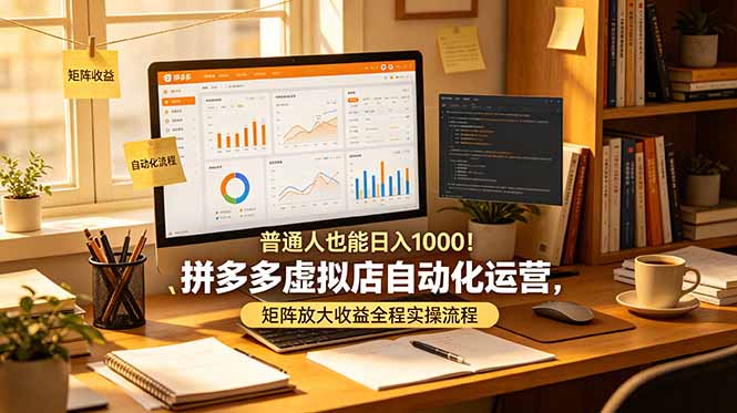 普通人也能日入 1000！拼多多虚拟店自动化运营，矩阵放大收益全程实操流程-baizmi