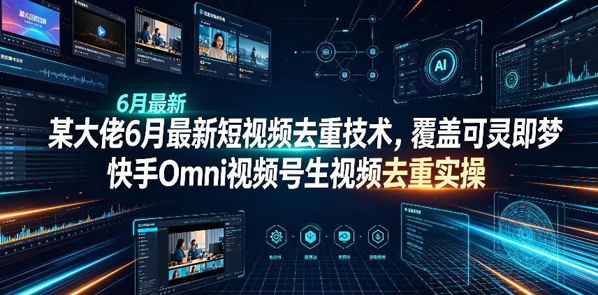 某大佬6月最新短视频去重技术，覆盖可灵即梦快手Omni视频号生视频去重实操-baizmi