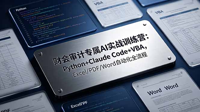财会审计专属 AI实战训练营：Python+Claude Code+VBA，Excel/PDF/Word自动化全流程-baizmi