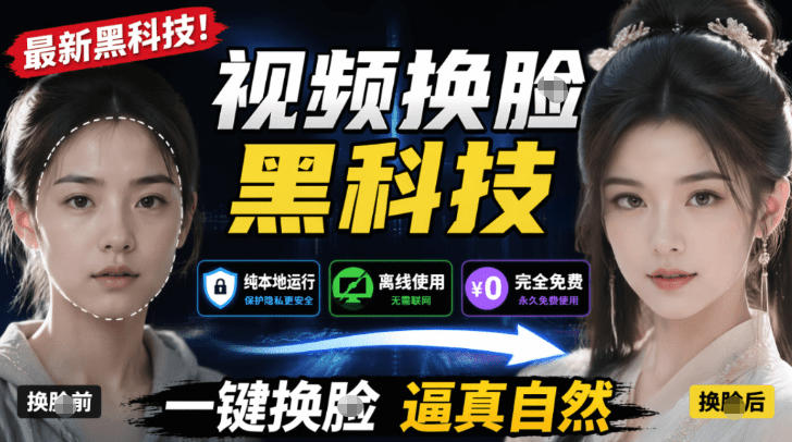AI人工智能如此夸张？一键视频换Lian黑科技，纯本地离线运行，本地视频换Lian娱乐工具，AI FaceSwap-baizmi