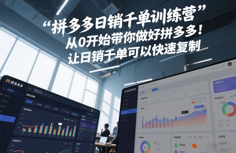 拼多多日销千单训练营，从0开始带你做好拼多多，让日销千单可以快速复制(更新26年6月)-baizmi