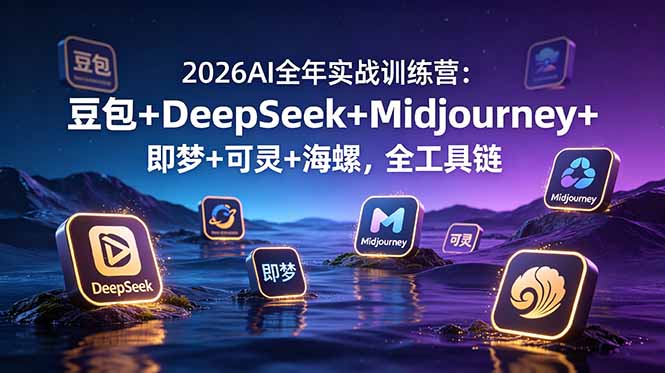 2026AI全年实战训练营：豆包+DeepSeek+Midjourney+即梦+可灵+海螺，全工具链-baizmi