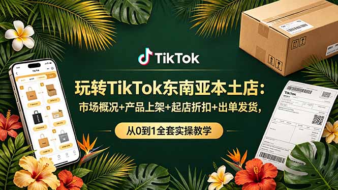 玩转TikTok东南亚本土店：市场概况+产品上架+起店折扣+出单发货，从0到1全套实操教学-baizmi