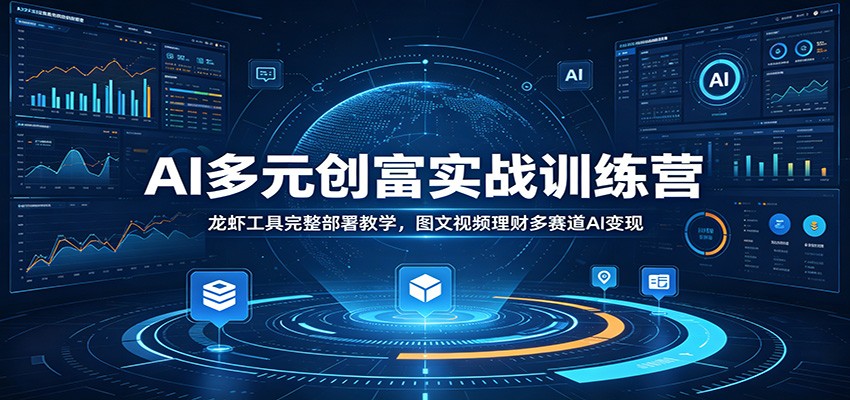 AI多元创富实战训练营：龙虾工具完整部署教学，图文视频理财多赛道AI变现-baizmi