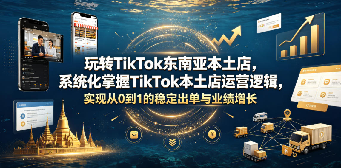 玩转TikTok东南亚本土店，系统化掌握TikTok本土店运营逻辑，实现从0到1的稳定出单与业绩增长-baizmi