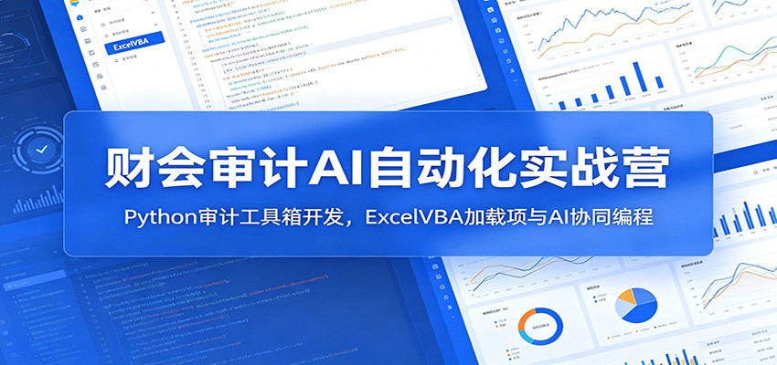财会审计AI自动化实战营：Python审计工具箱开发，ExcelVBA加载项与AI协同编程-baizmi