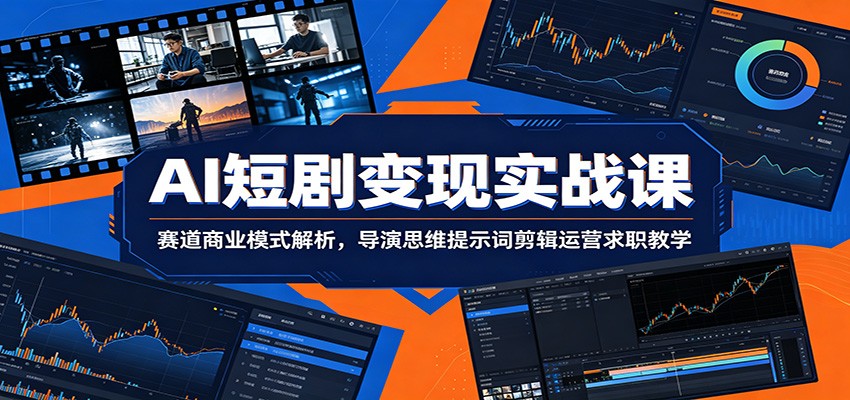 AI短剧变现实战课：赛道商业模式解析，导演思维提示词剪辑运营求职教学-baizmi
