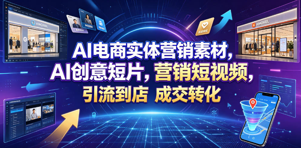 AI电商实体营销素材，AI创意短片，高效打造营销短视频，轻松引流到店，稳定提升门店客流与成交转化-baizmi