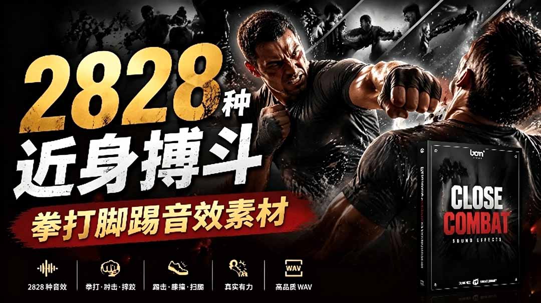 宝藏级别音效！2828种近身搏斗拳打脚踢音效素材，全部中文分类，免解压使用  Close Combat-baizmi