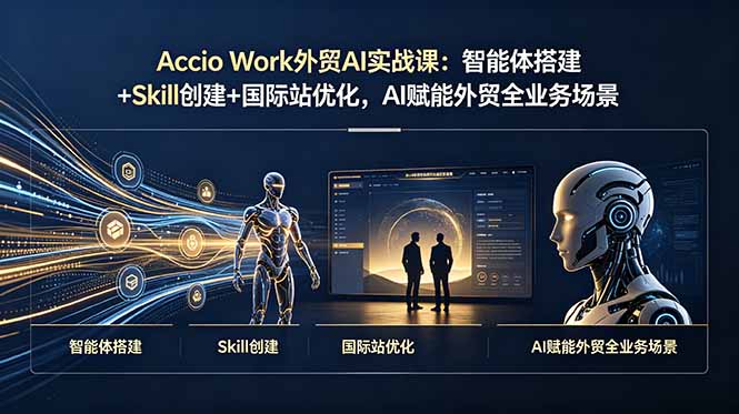 Accio Work外贸AI实战课：智能体搭建+Skill创建+国际站优化，AI赋能外贸全业务场景-baizmi