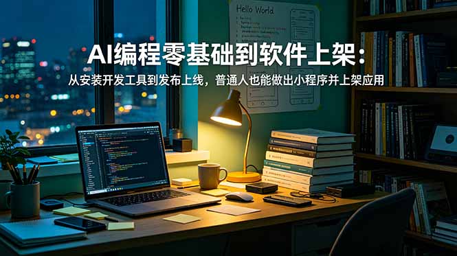 AI编程零基础到软件上架：从安装开发工具到发布上线，普通人也能做出小程序并上架应用商店-baizmi