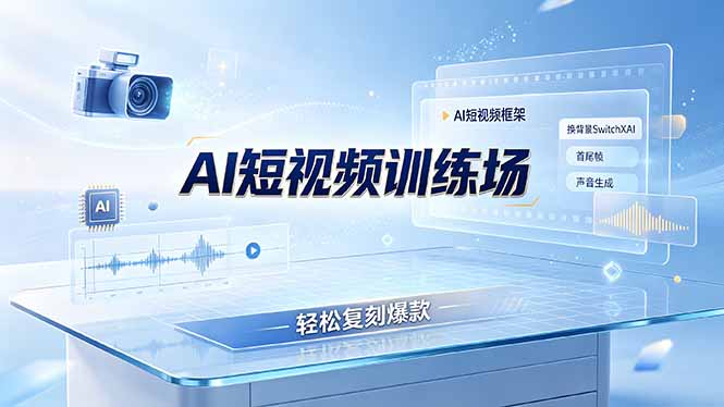 老陈AI短视频训练场：AI短视频框架+换背景SwitchXAI+首尾帧+声音生成，轻松复刻爆款-baizmi