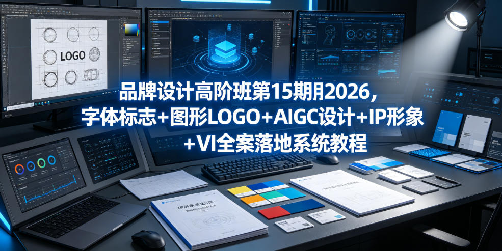 品牌设计高阶班第15期2026，字体标志＋图形LOGO＋AIGC设计＋IP形象＋VI全案落地系统教程-baizmi