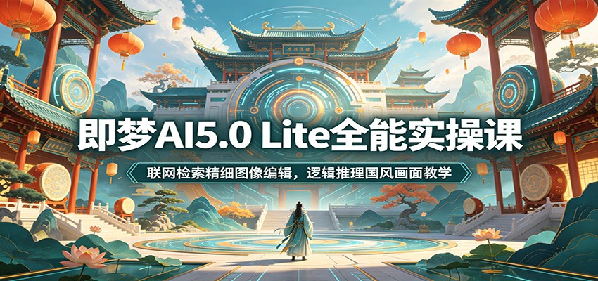 即梦AI5.0 Lite全能实操课：联网检索精细图像编辑，逻辑推理国风画面教学-baizmi