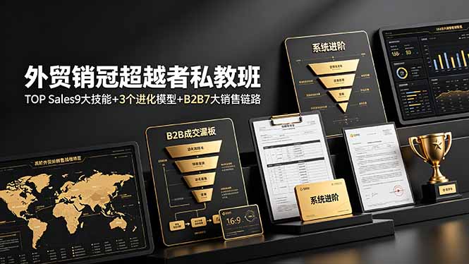 外贸销冠超越者私教班：TOP Sales9大技能+3个进化模型+B2B7大销售链路，系统进阶-baizmi