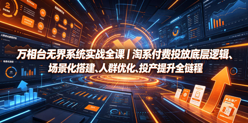 万相台无界系统实战全课｜淘系付费投放底层逻辑、场景化搭建、人群优化、投产提升全链路运营教程-baizmi