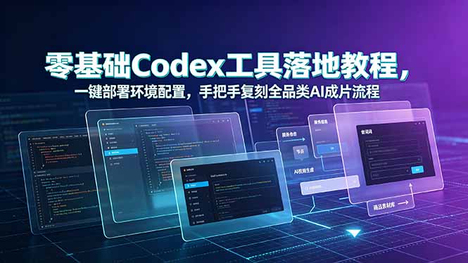 零基础Codex工具落地教程，一键部署环境配置，手把手复刻全品类AI成片流程-baizmi