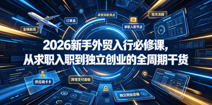 2026新手外贸入行必修课，从求职入职到独立创业的全周期干货-baizmi