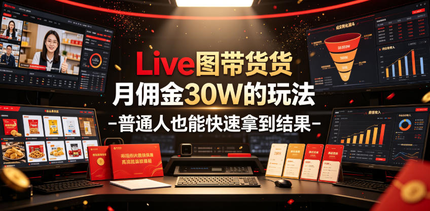 Live图带货月佣金30W的玩法-普通人也能快速拿到结果-baizmi